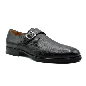 59-503-BLK ROMAN Peccary Monk Strap, Black