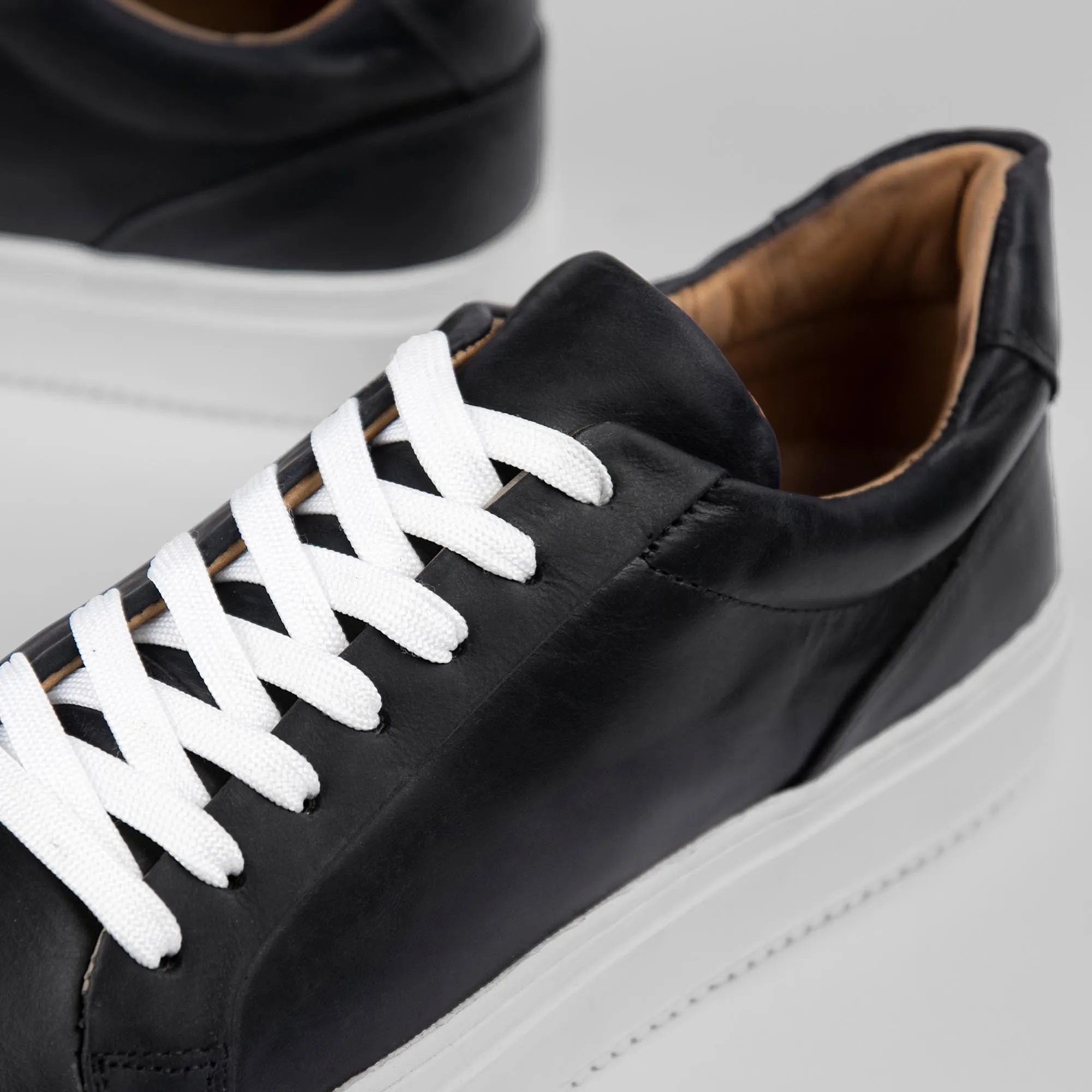 BlackSteel | Plain Black Sneakers