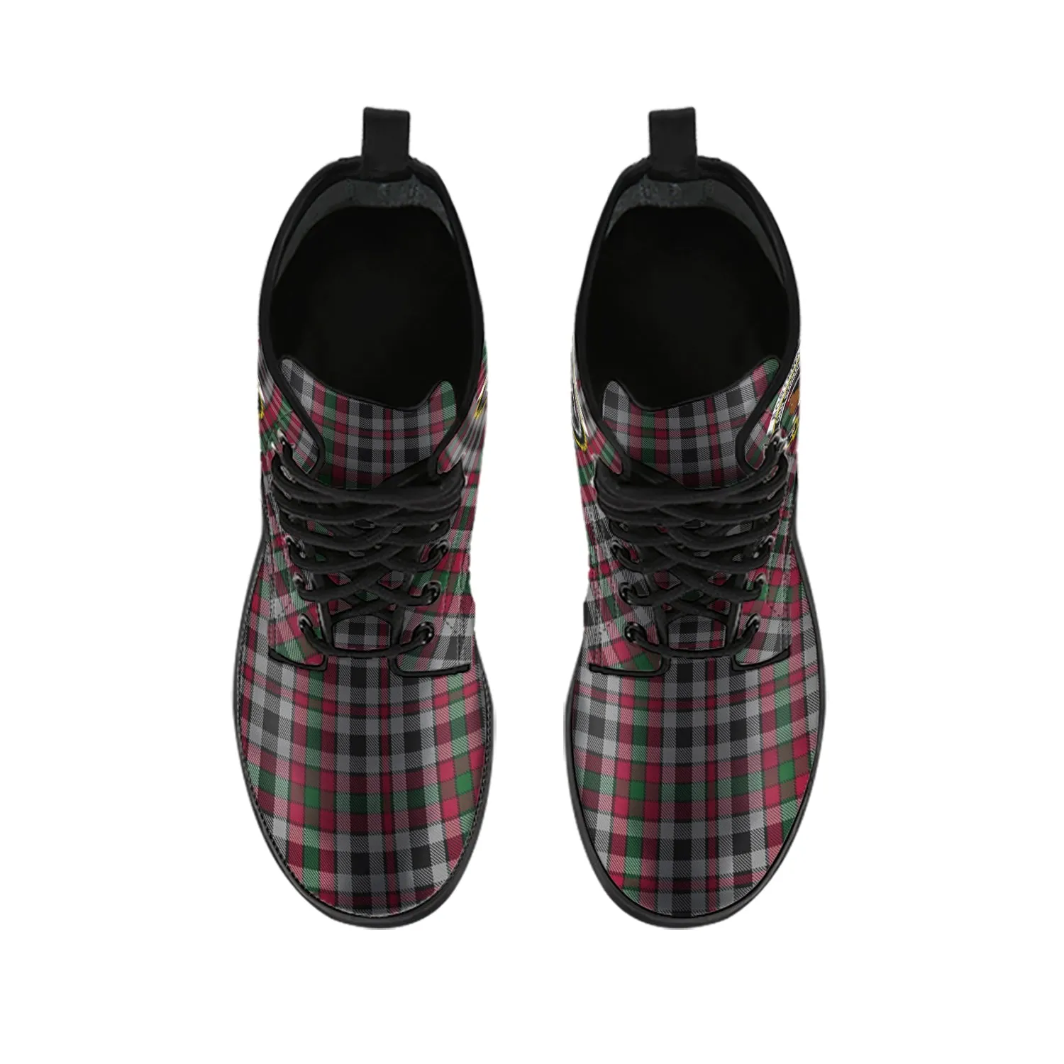 Borthwick Tartan Leather Boots with Family Crest