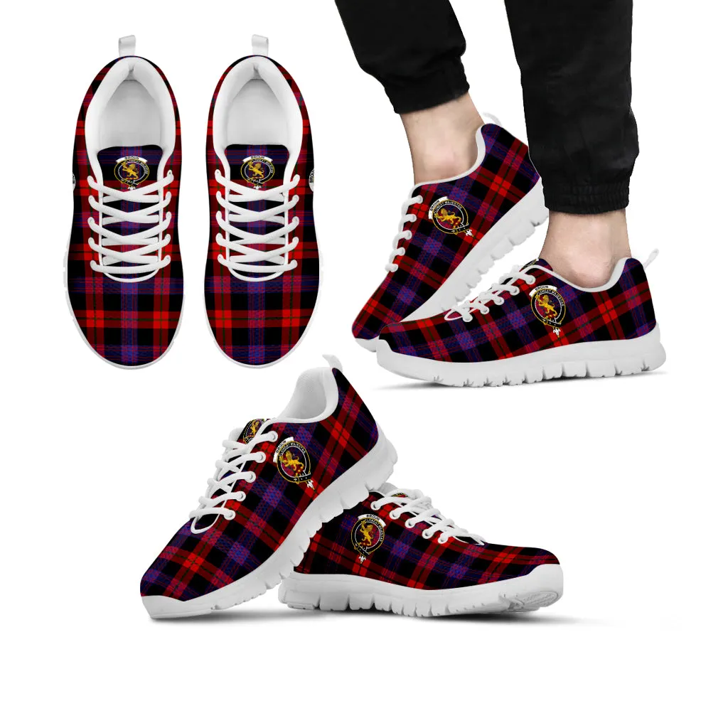 Broun Modern Tartan Sneakers with Family Crest