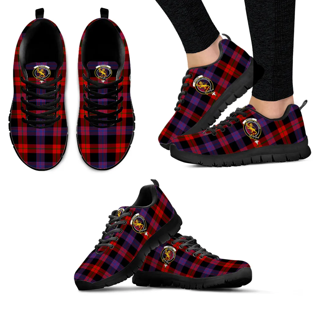 Broun Modern Tartan Sneakers with Family Crest