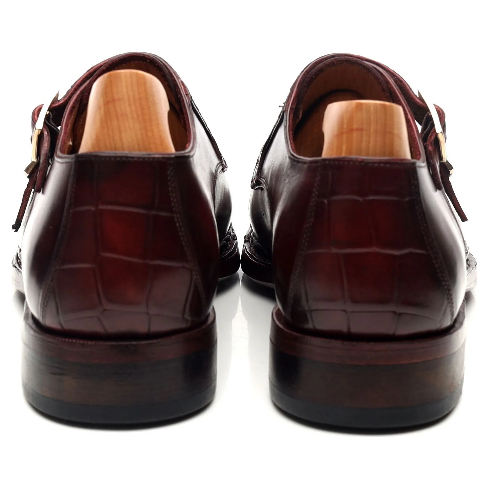 Burgundy Leather Double Monk Strap UK 6 EU 40