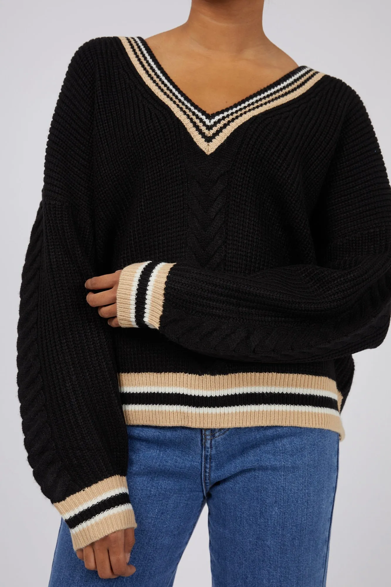 Burkley Black Oat Varsity Knit