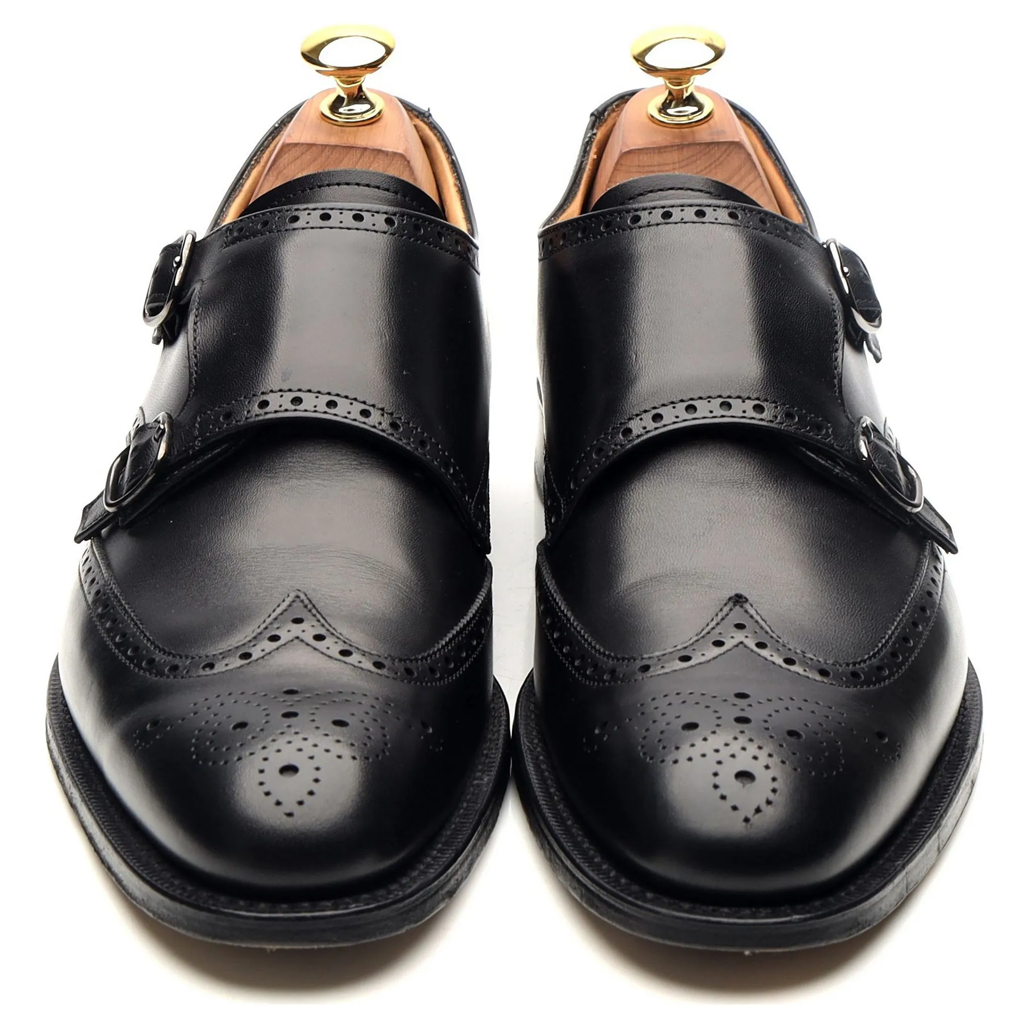 'Chicago' Black Leather Double Monk Strap UK 6.5 F