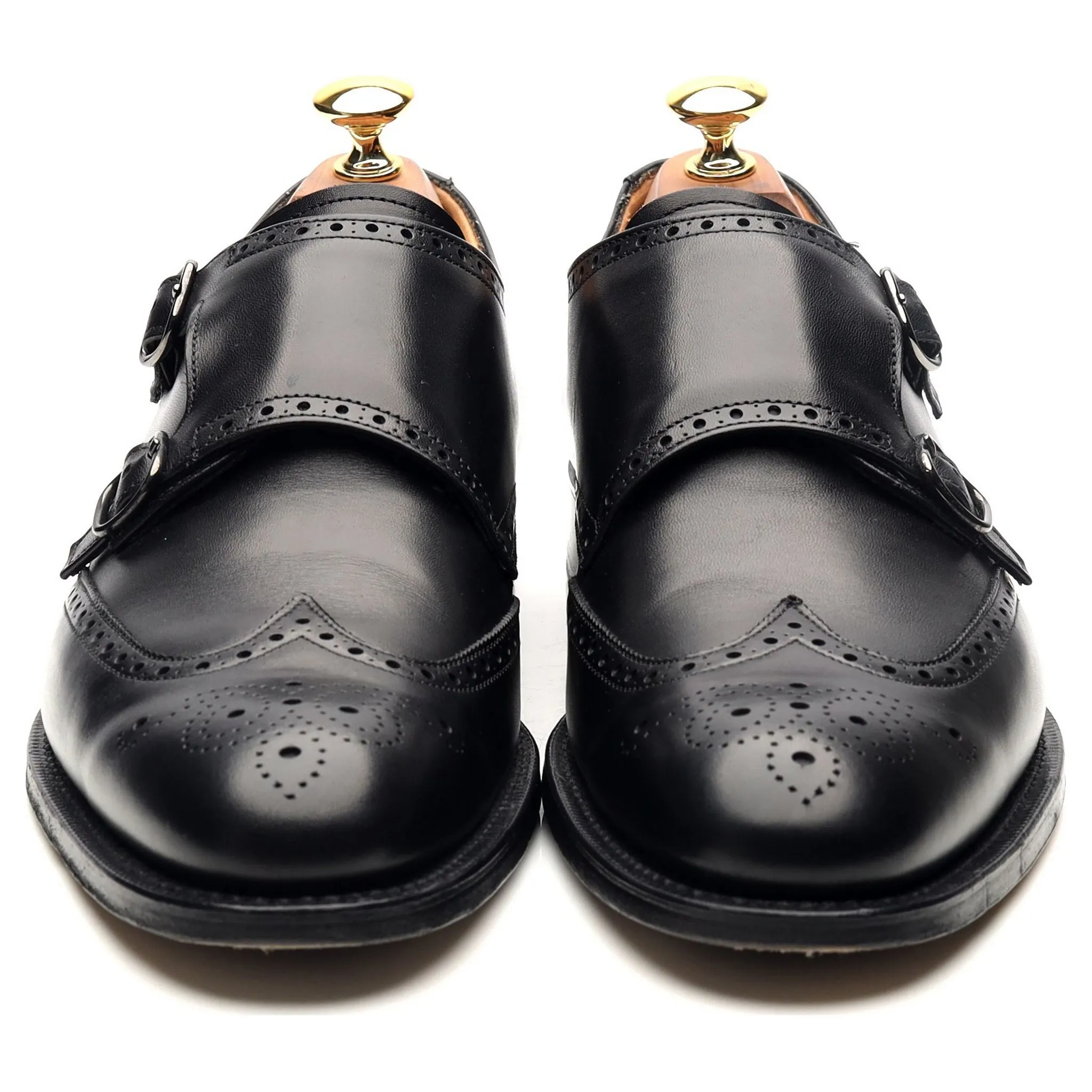 'Chicago' Black Leather Double Monk Strap UK 6.5 F