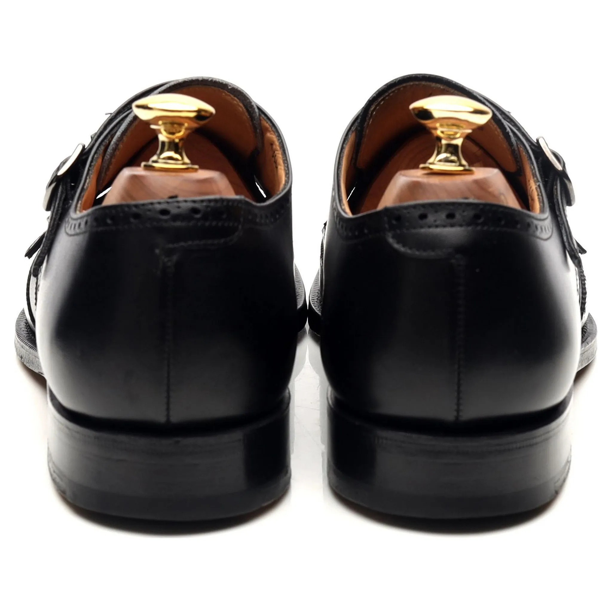 'Chicago' Black Leather Double Monk Strap UK 6.5 F