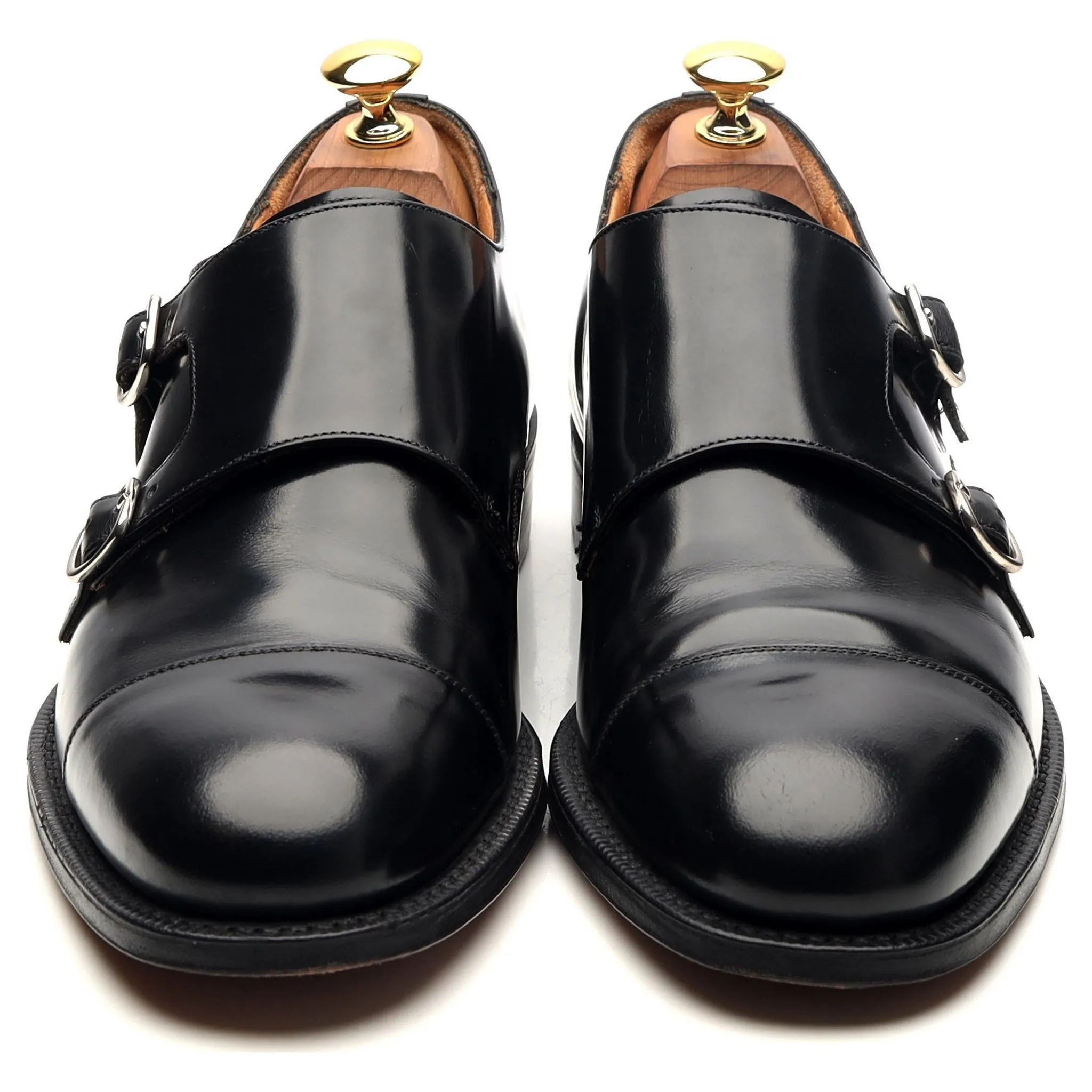 'Cowes' Black Leather Double Monk UK 6.5 G