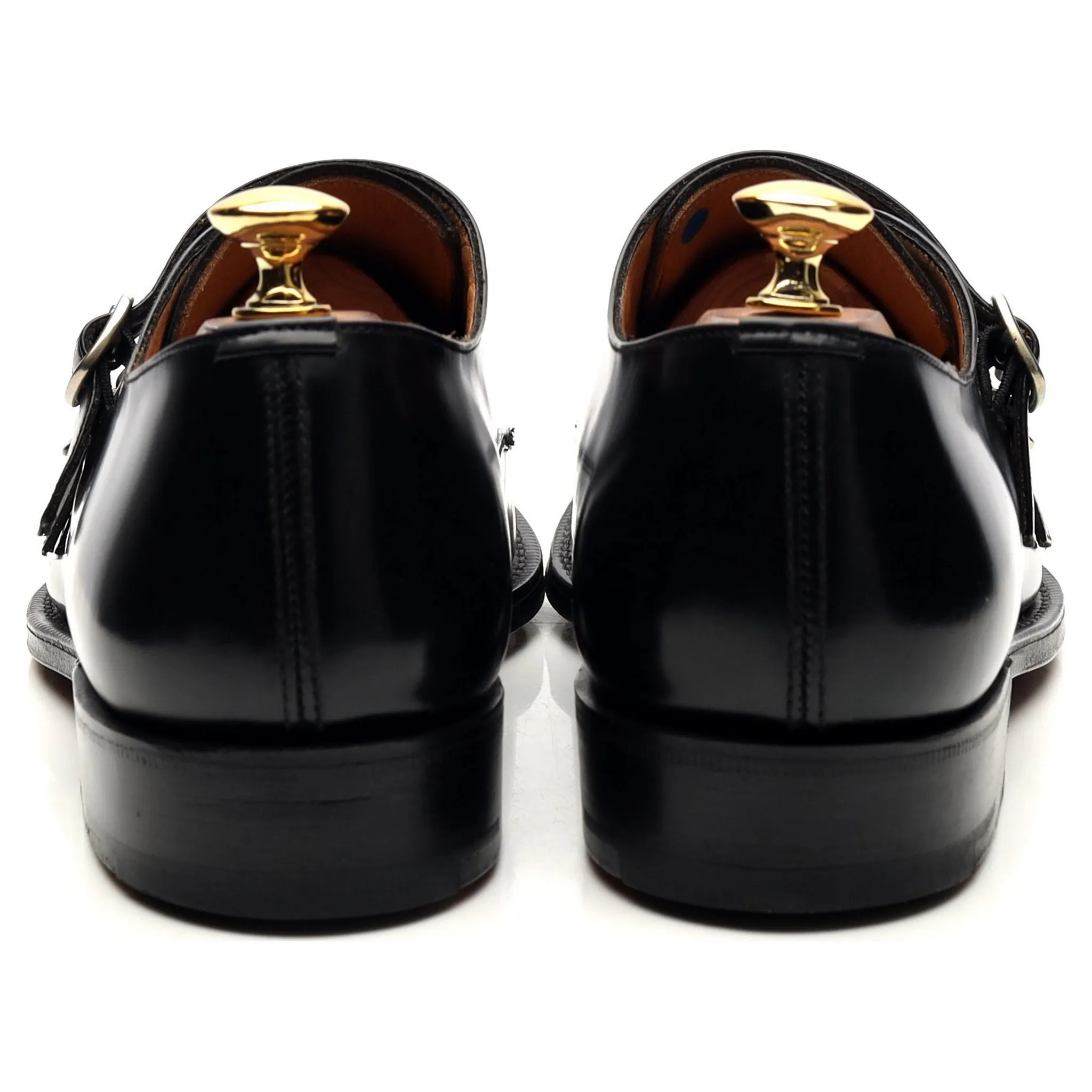 'Cowes' Black Leather Double Monk UK 6.5 G