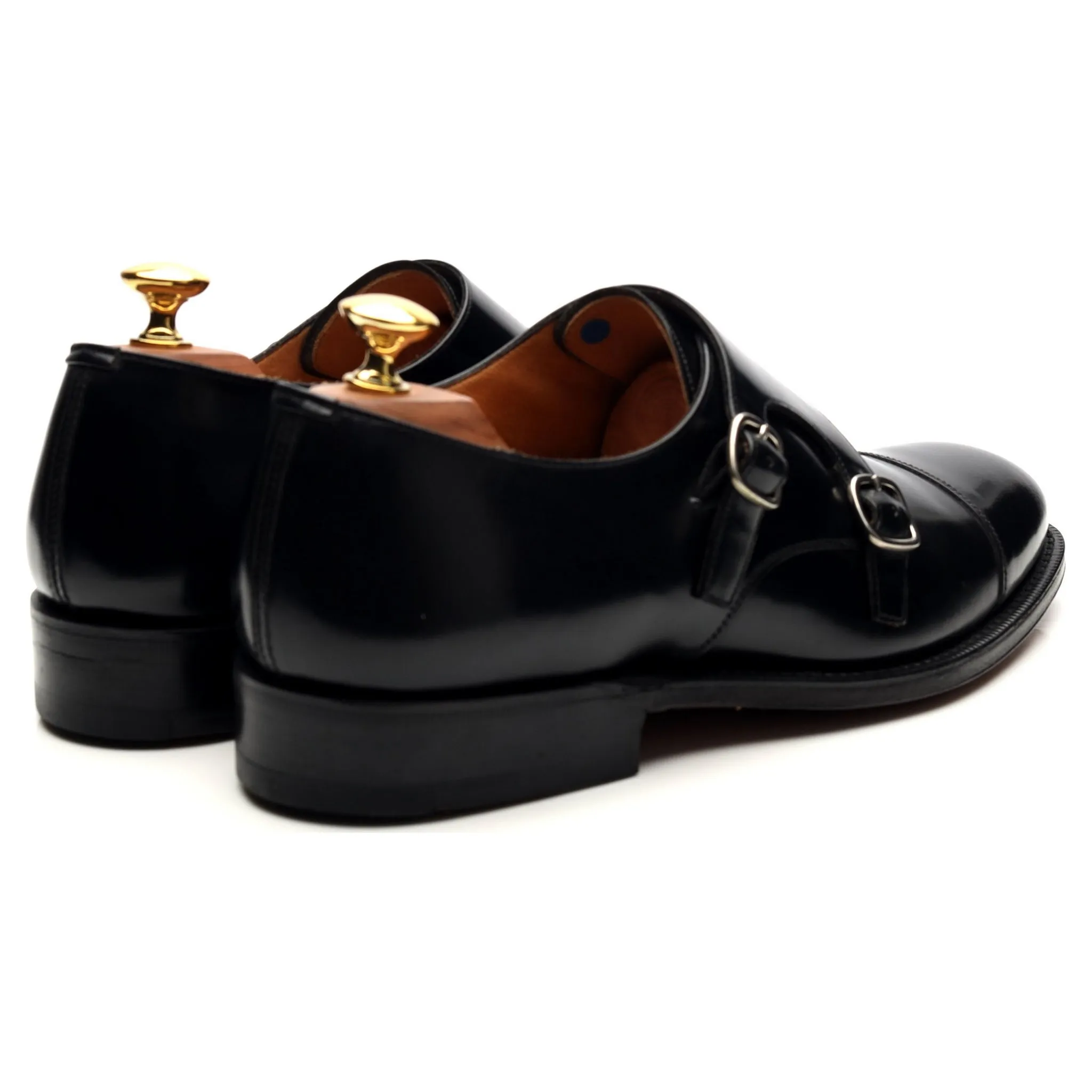 'Cowes' Black Leather Double Monk UK 6.5 G