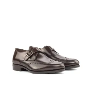 DapperFam Brenno in Dark Brown Men's Italian Cordovan Leather Single Monk