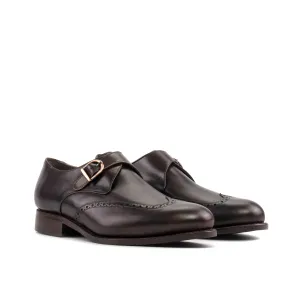 DapperFam Brenno in Dark Brown Men's Italian Leather Single Monk