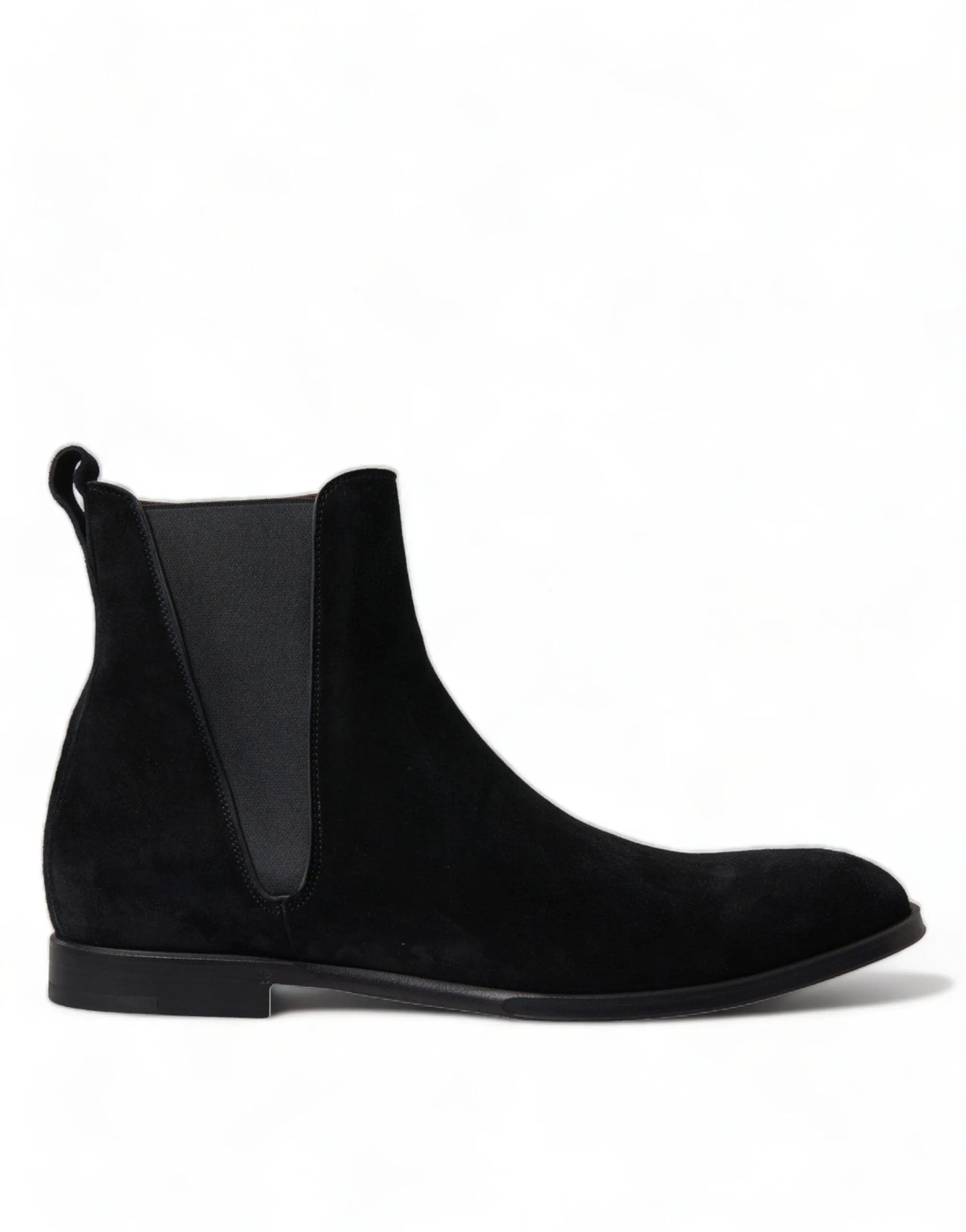 Dolce & Gabbana Black Suede Leather Mid Calf Men Boots Shoes