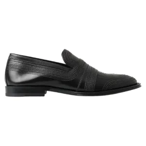 Dolce & Gabbana Elegant Black Leather Slipper Loafers