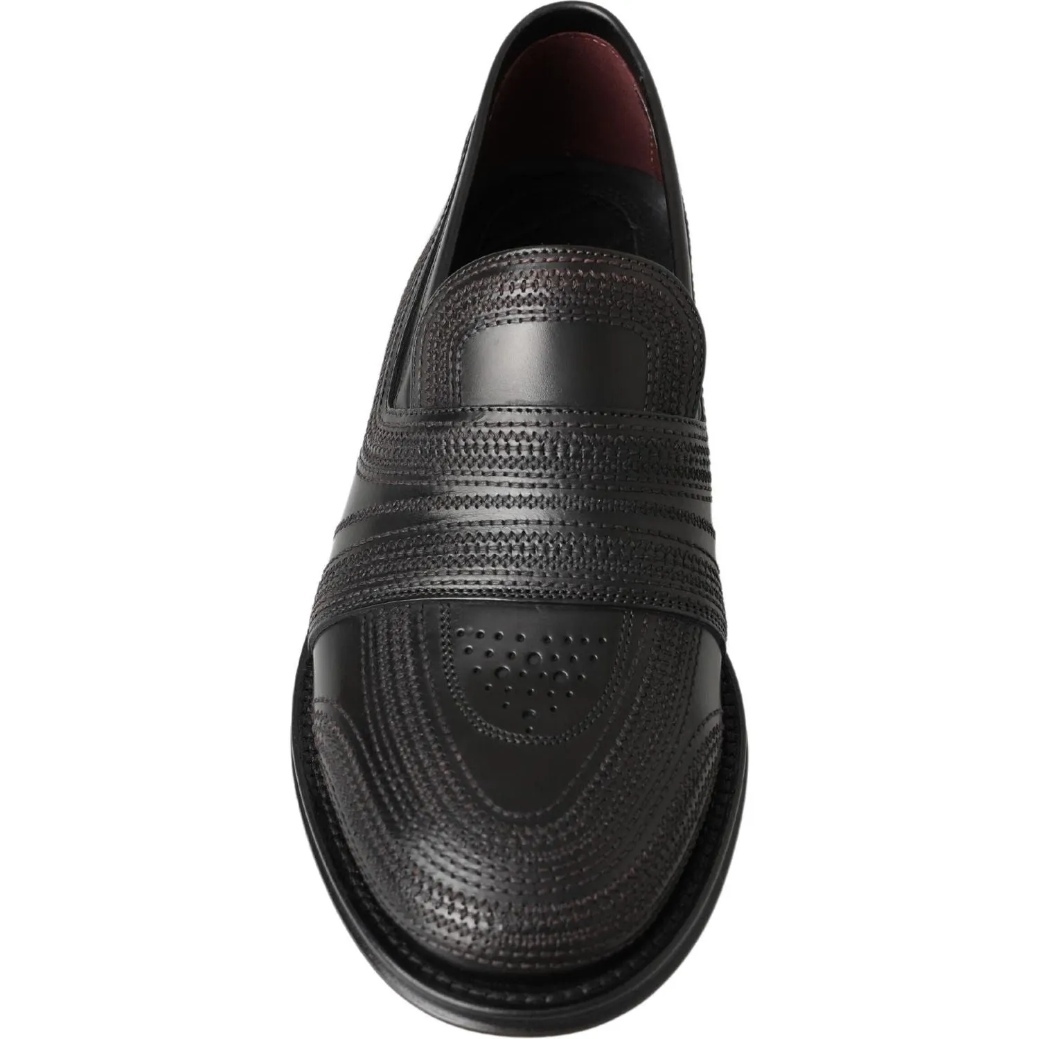 Dolce & Gabbana Elegant Black Leather Slipper Loafers