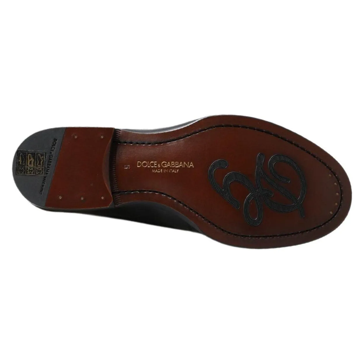 Dolce & Gabbana Elegant Black Leather Slipper Loafers