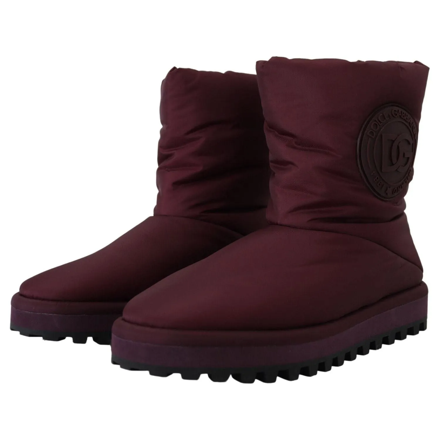 Dolce & Gabbana Elegant Bordeaux Mid Calf Boots