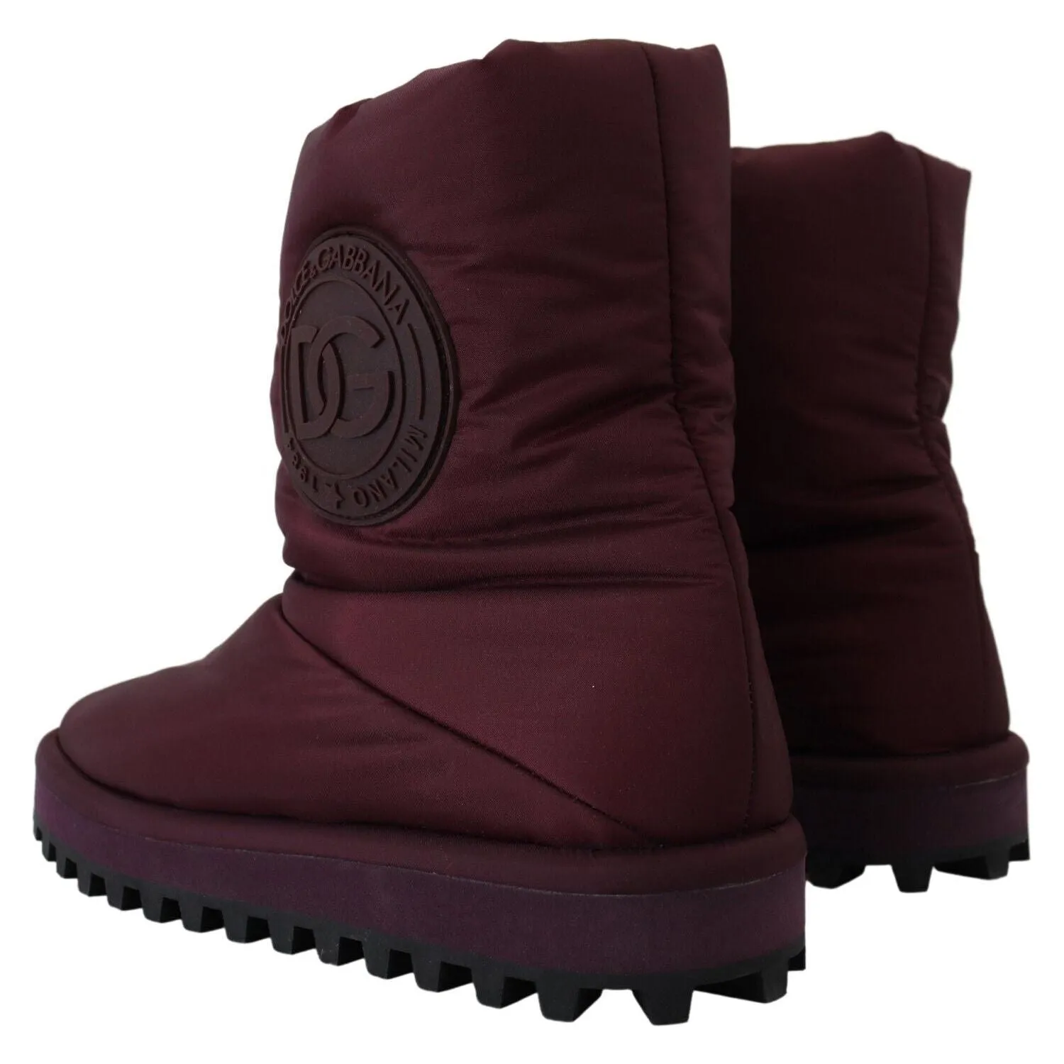 Dolce & Gabbana Elegant Bordeaux Mid Calf Boots