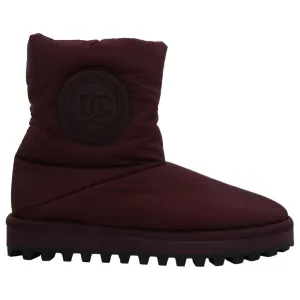 Dolce & Gabbana Elegant Bordeaux Mid Calf Boots