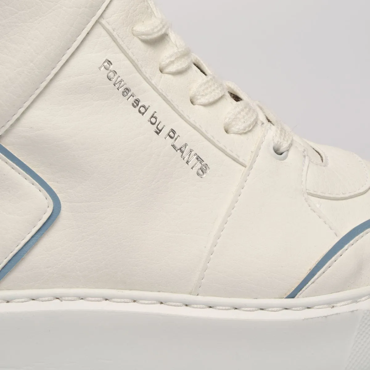 Emi Women's Vegan Leather Sneakers | White & Blue