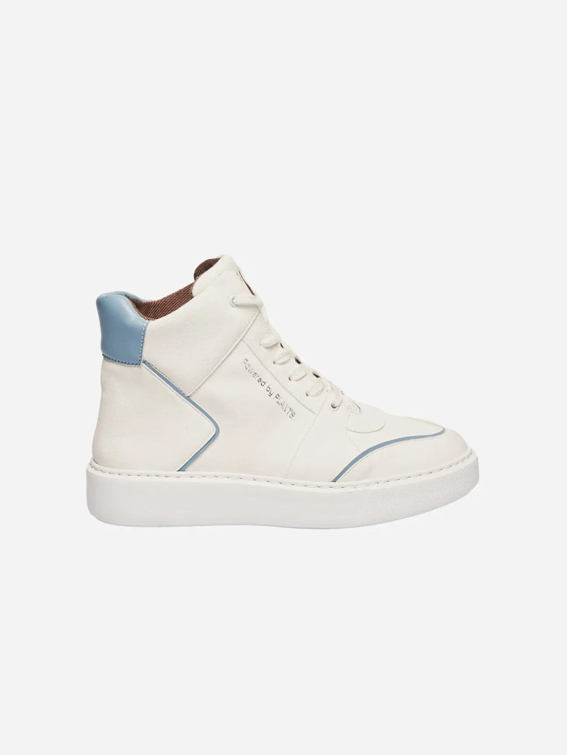 Emi Women's Vegan Leather Sneakers | White & Blue