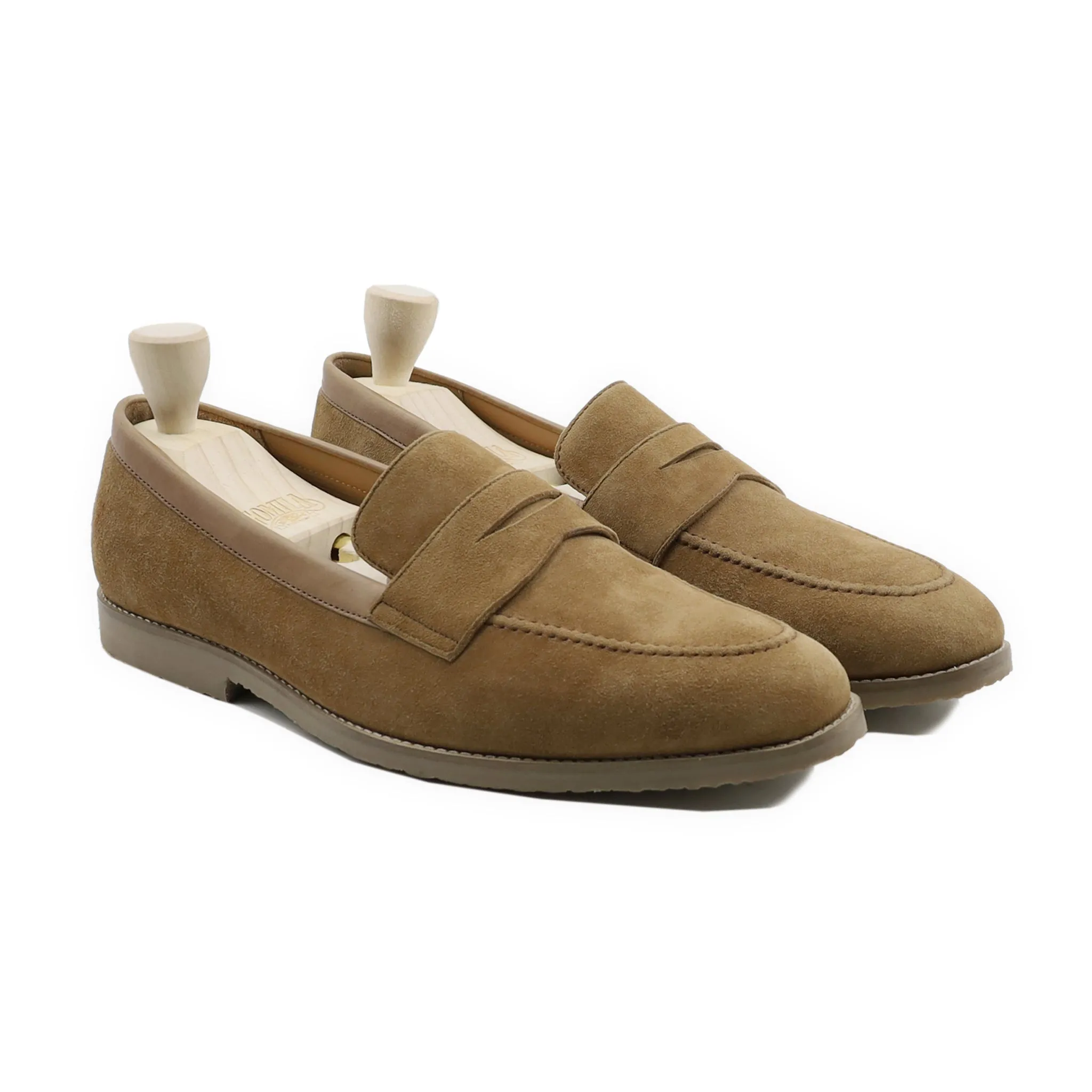 Lucas - Men's Camel Kid Suede Loafer