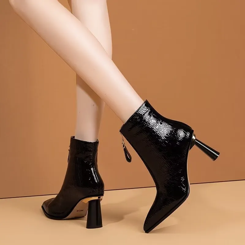 Luxe Chic Pointed Toe High Heeled Boots