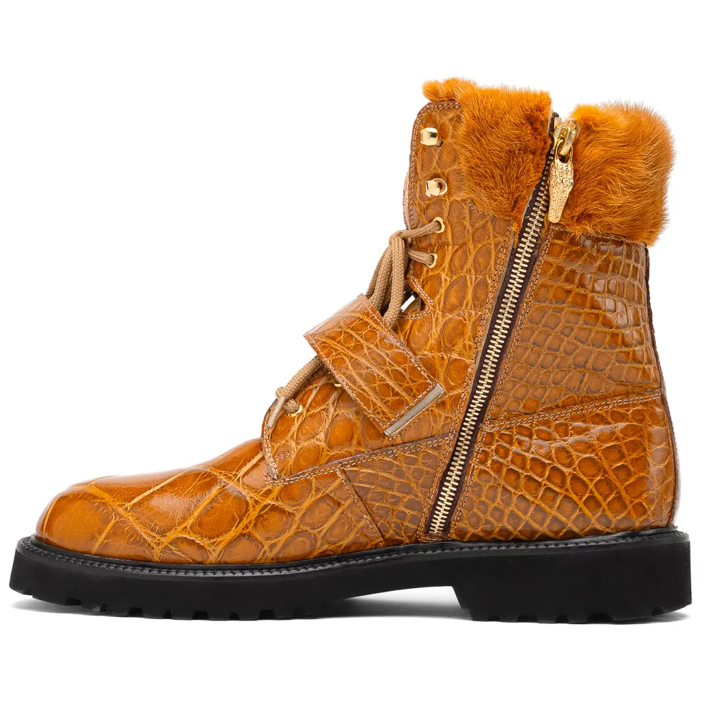 Mauri 3240 Smoke Alligator/ Mink/ Nappa Boots Toffee