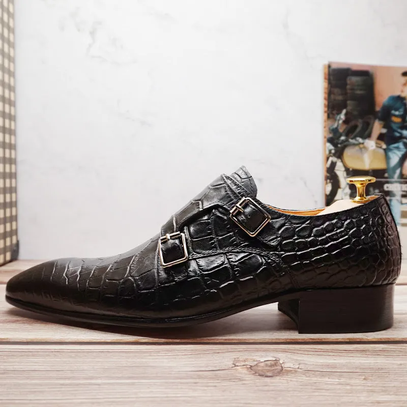 Obsidian Double Monk Strap Shoes