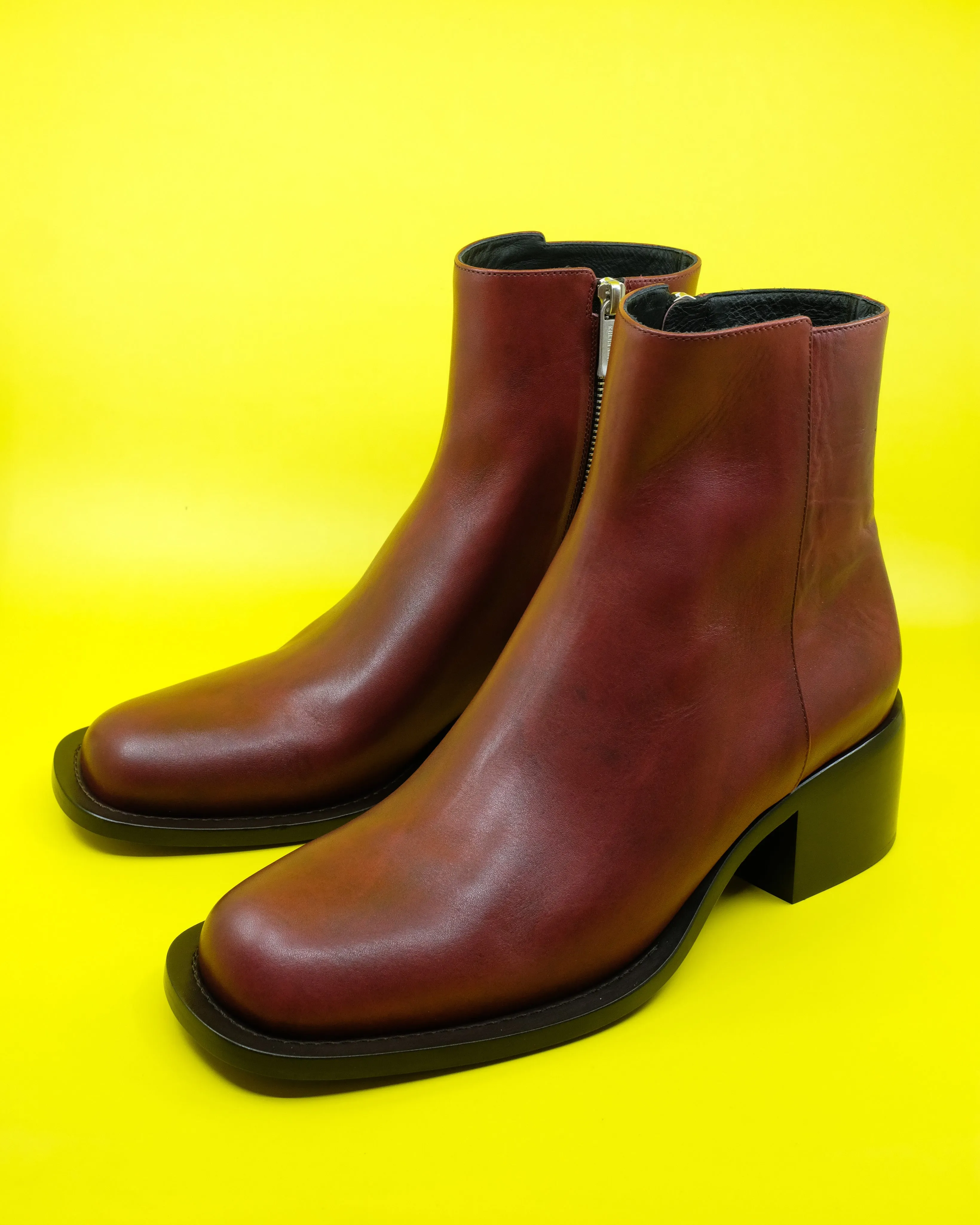 Red Square Toe Frankie Boot