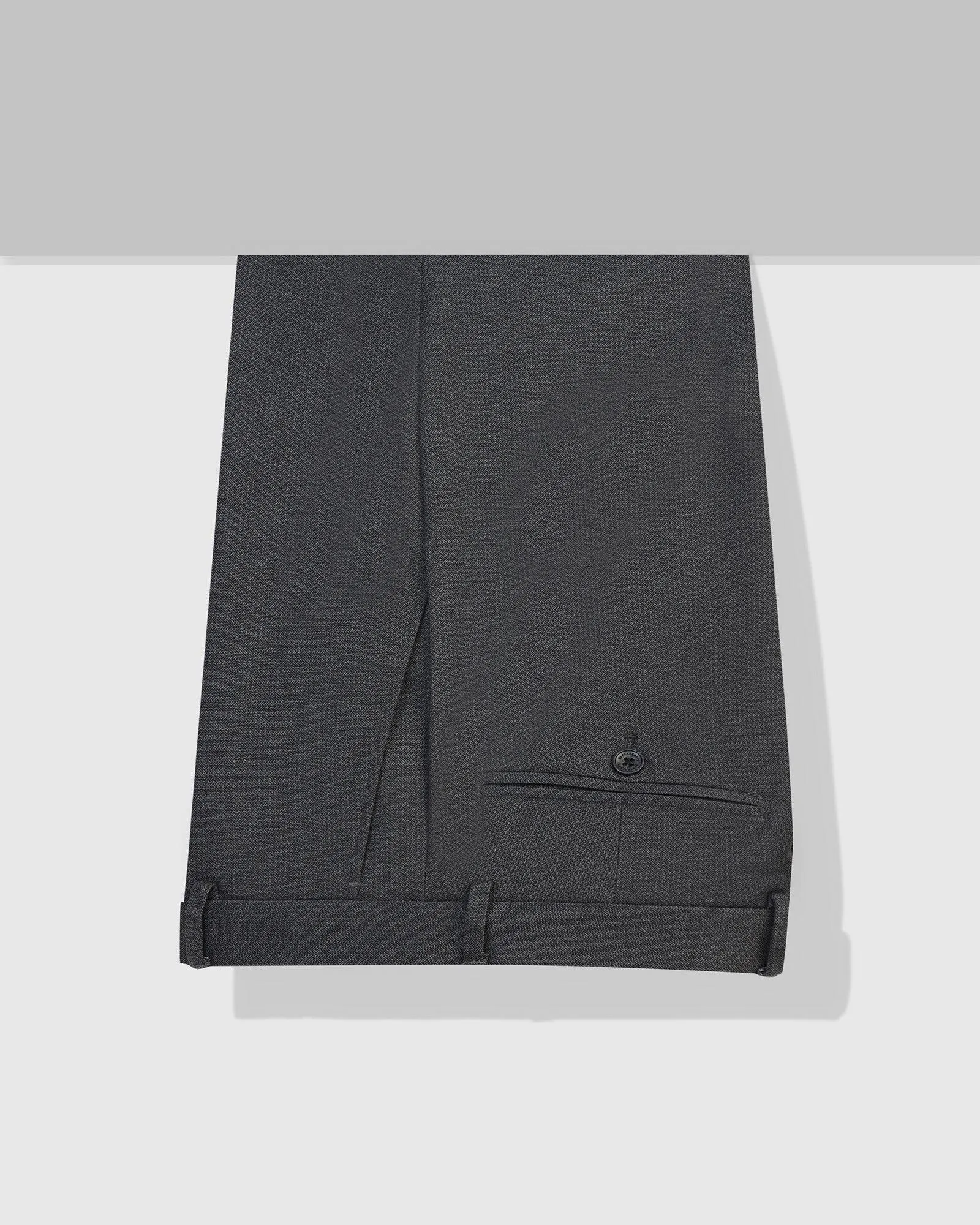 Slim Fit B-91 Formal Black Printed Trouser - Harrier