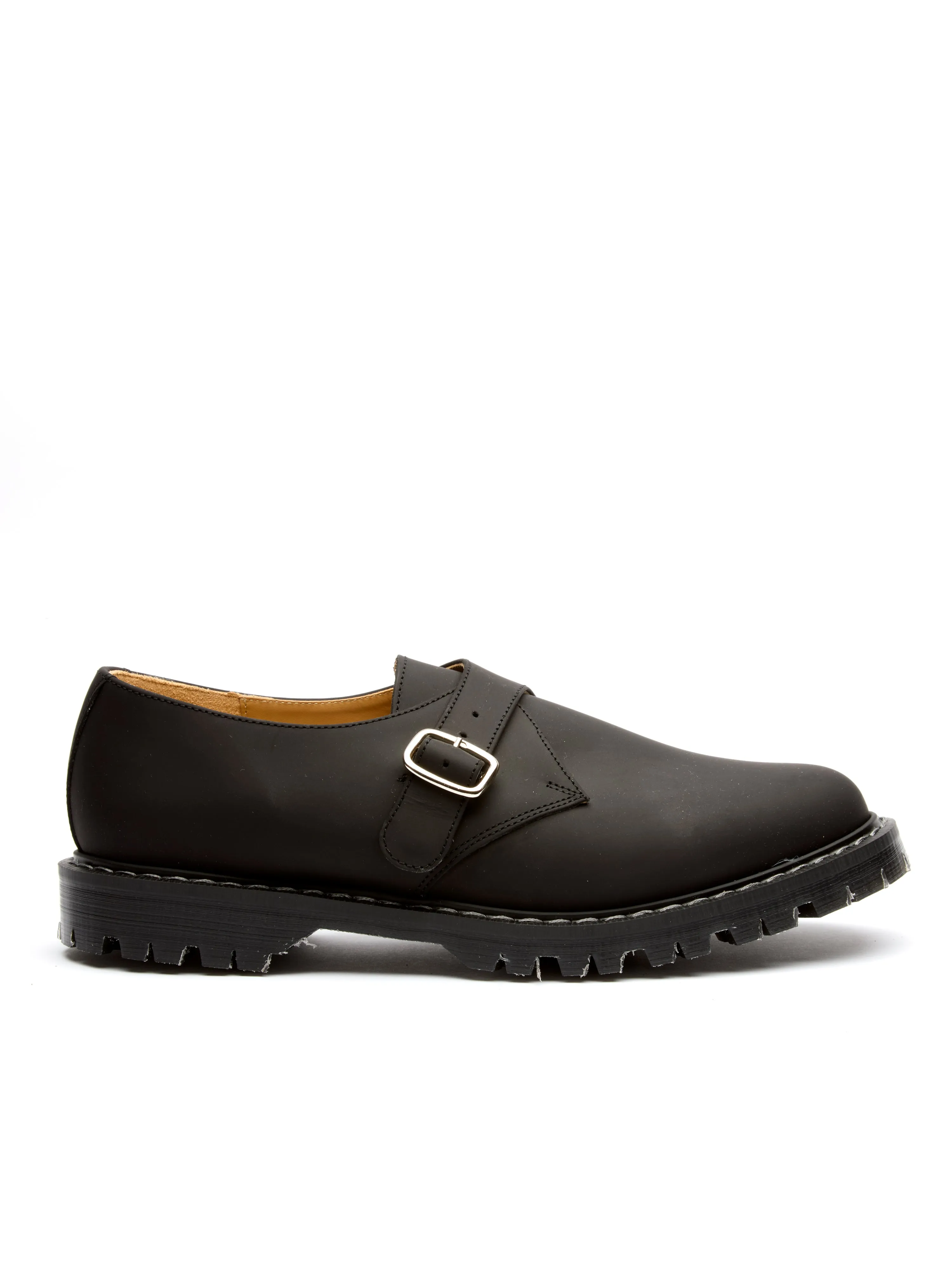 Solovair x Oliver Spencer Monk Strap Shoe Black Greasy