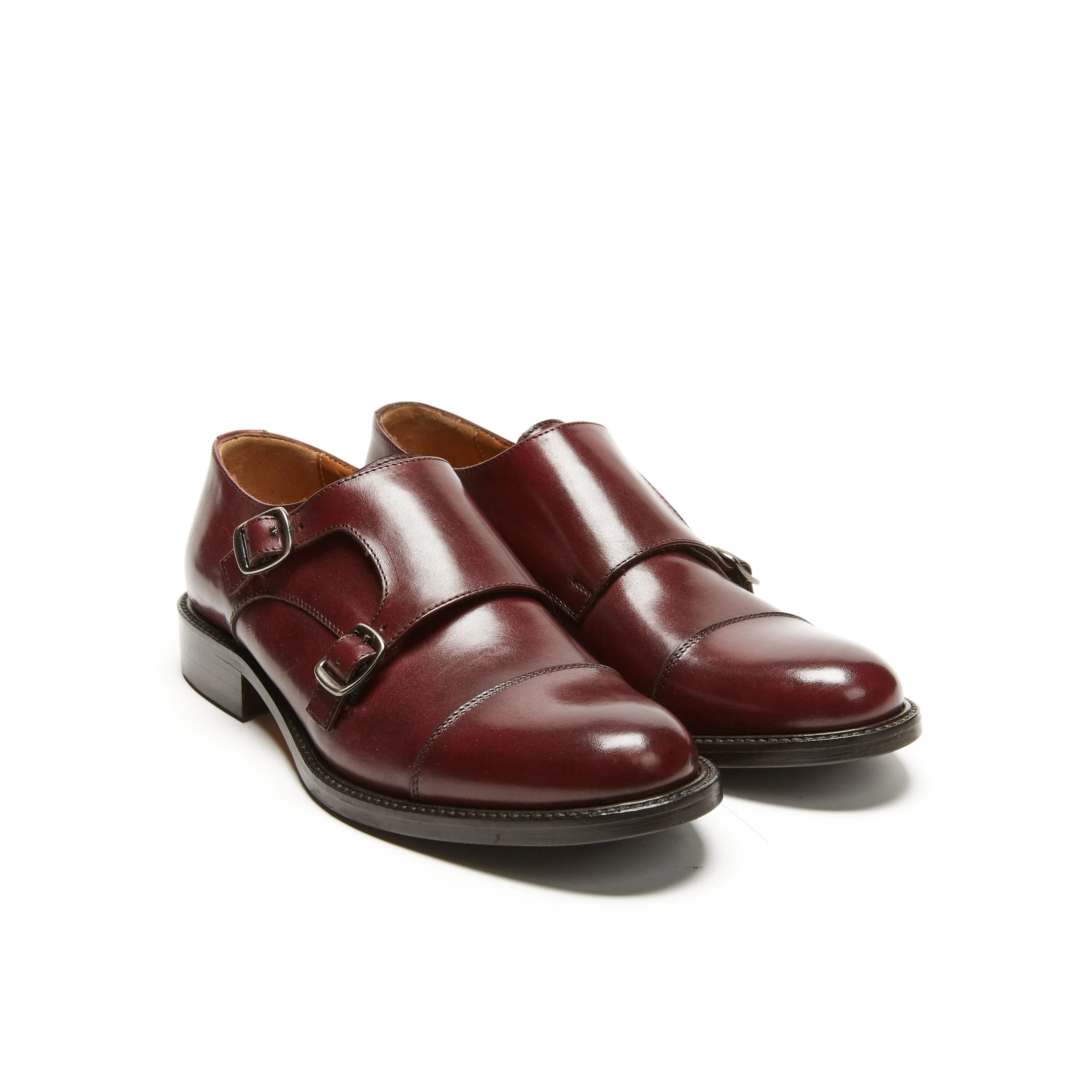 Straight cap monk strap bordeaux