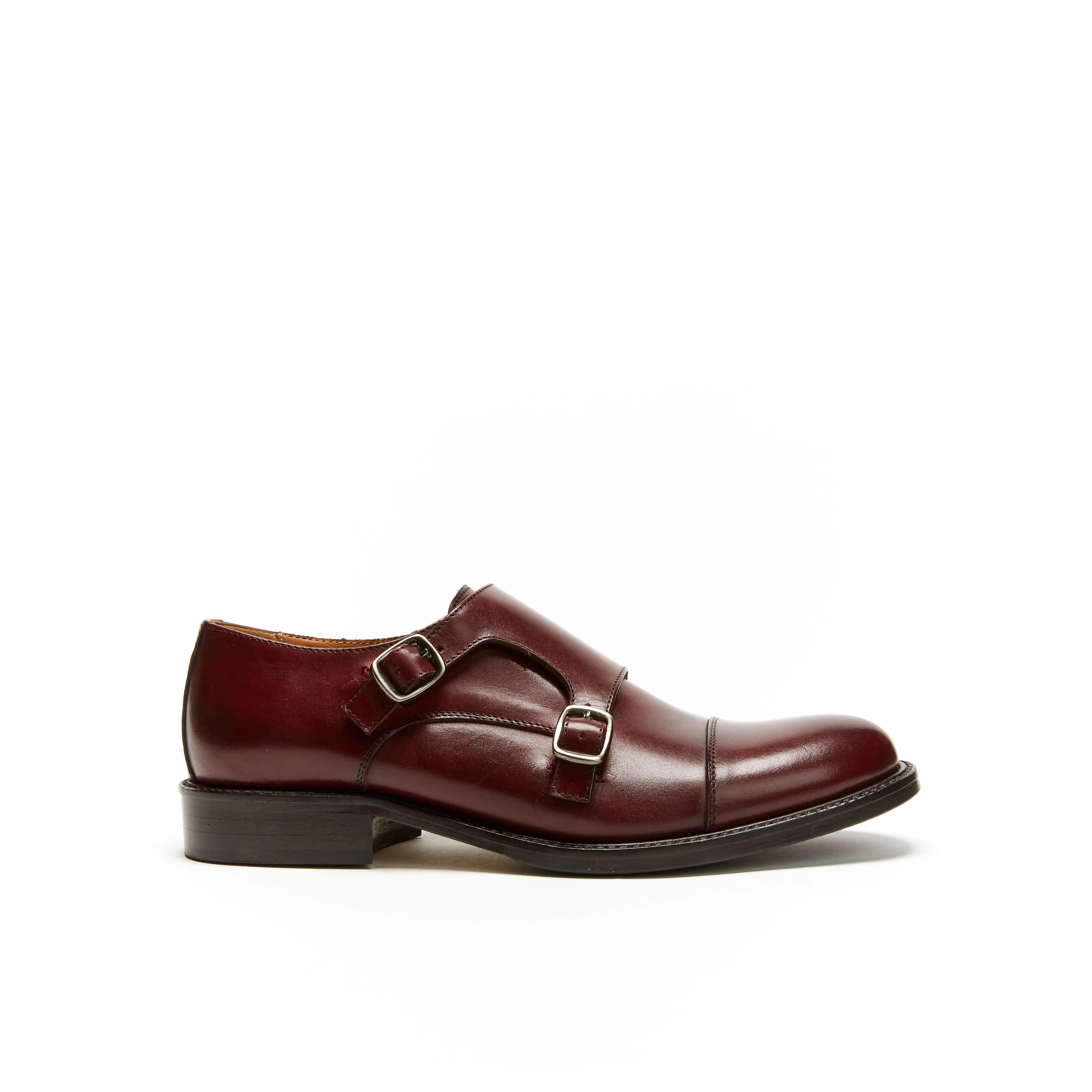 Straight cap monk strap bordeaux