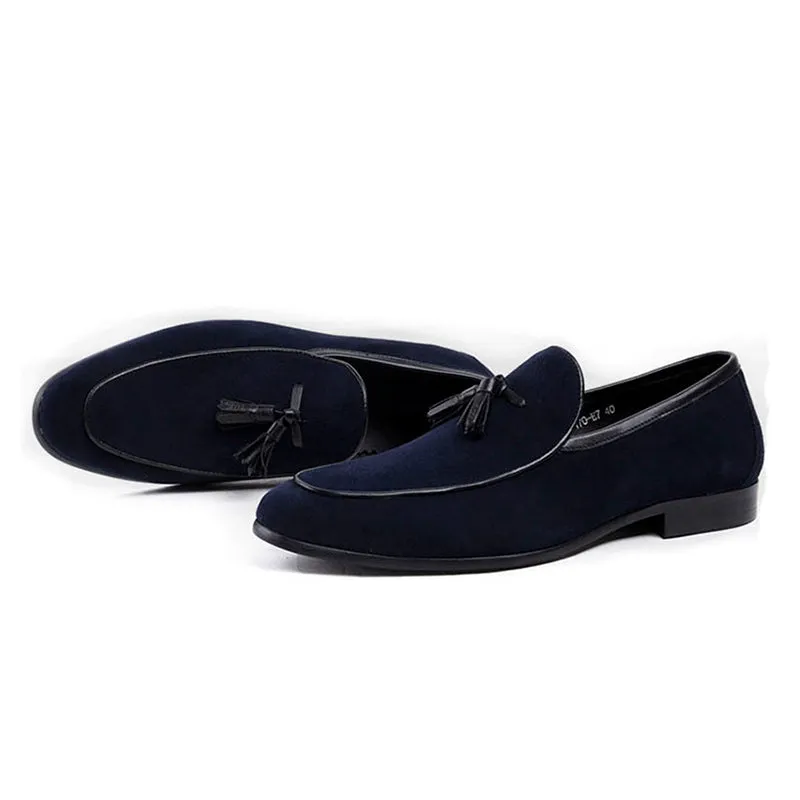 Suede Tasseled Semi Formal Style Business Men Loafers Shoe