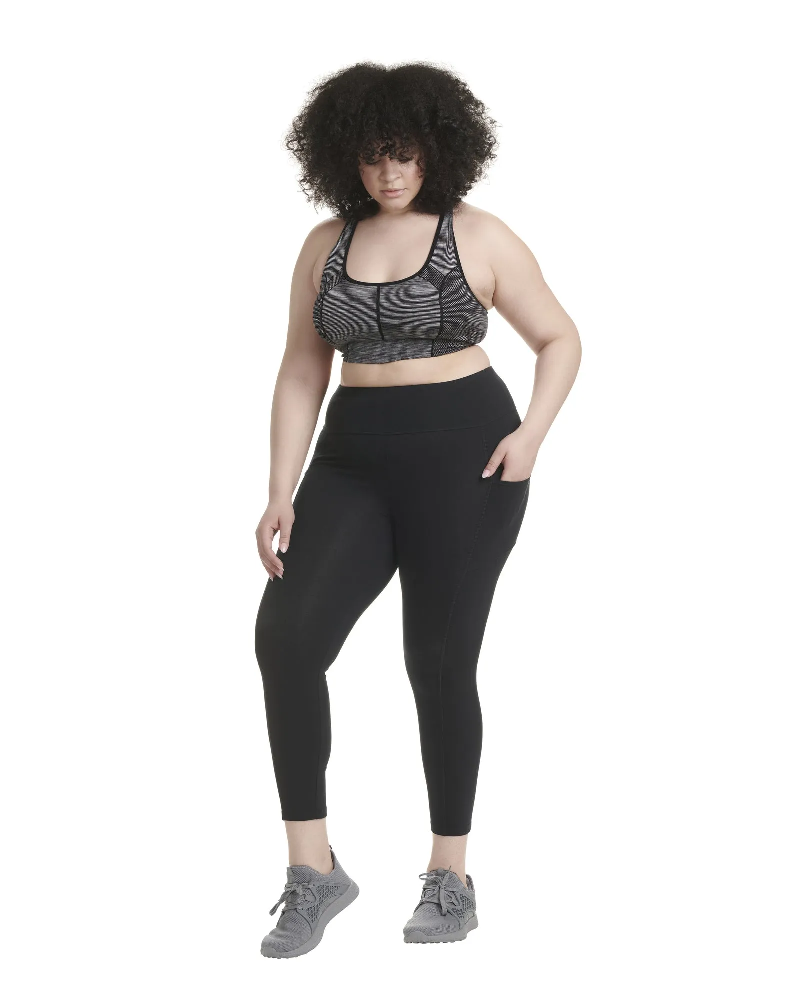 Tahlia Long Stride Cropped Legging | Black