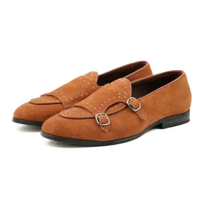 Tan Suede Belgian Monk Strap Bajrii