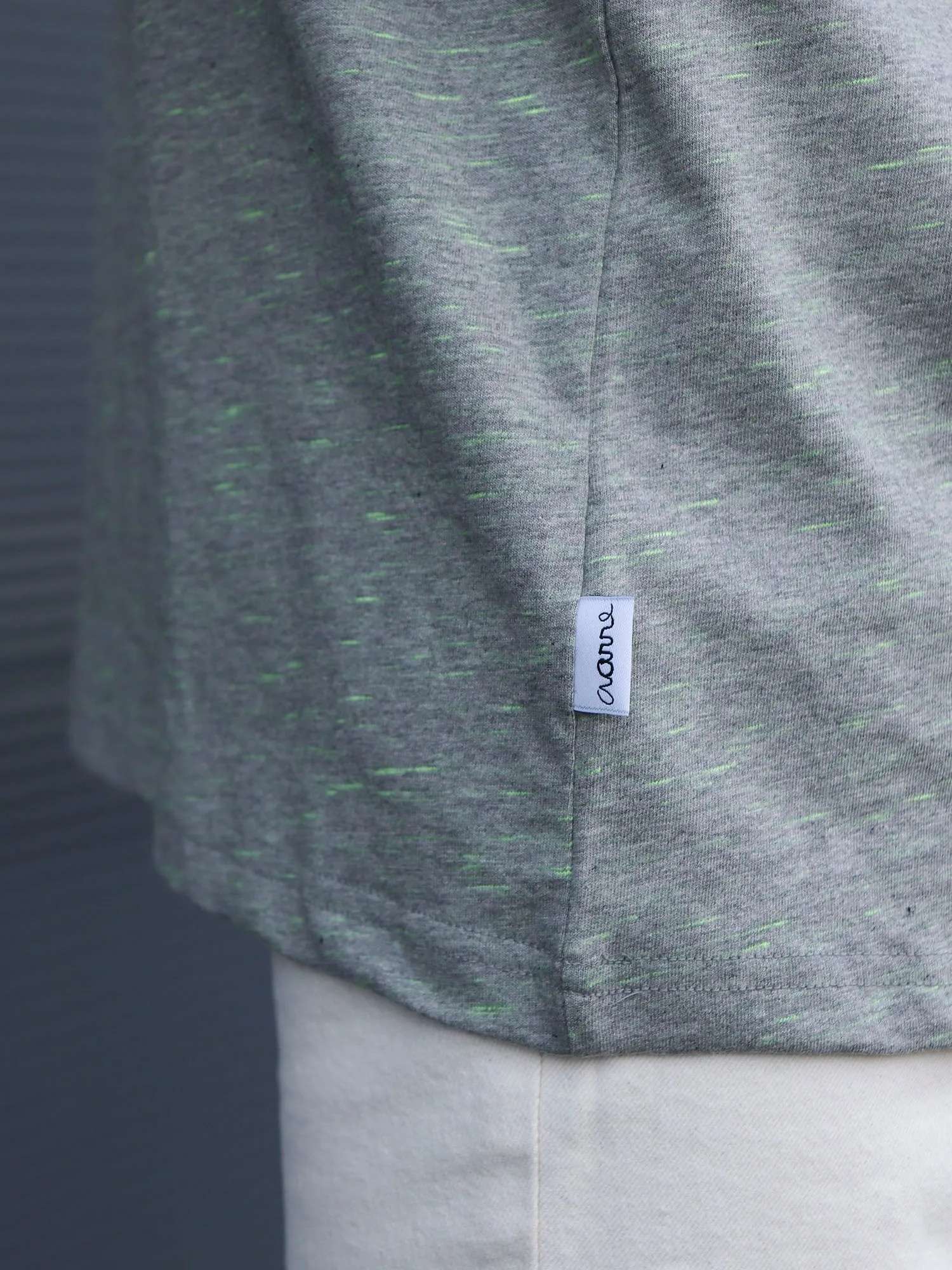 Tara T-Shirt Melange Grey/Lime