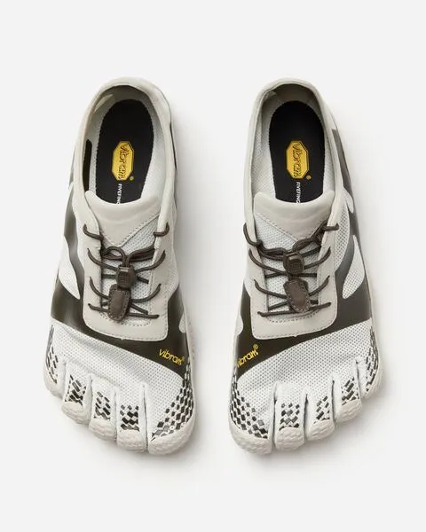 Vibram Five Fingers Mens KSO EVO Shoes Barefoot Feel Footwear - White/Brown/White