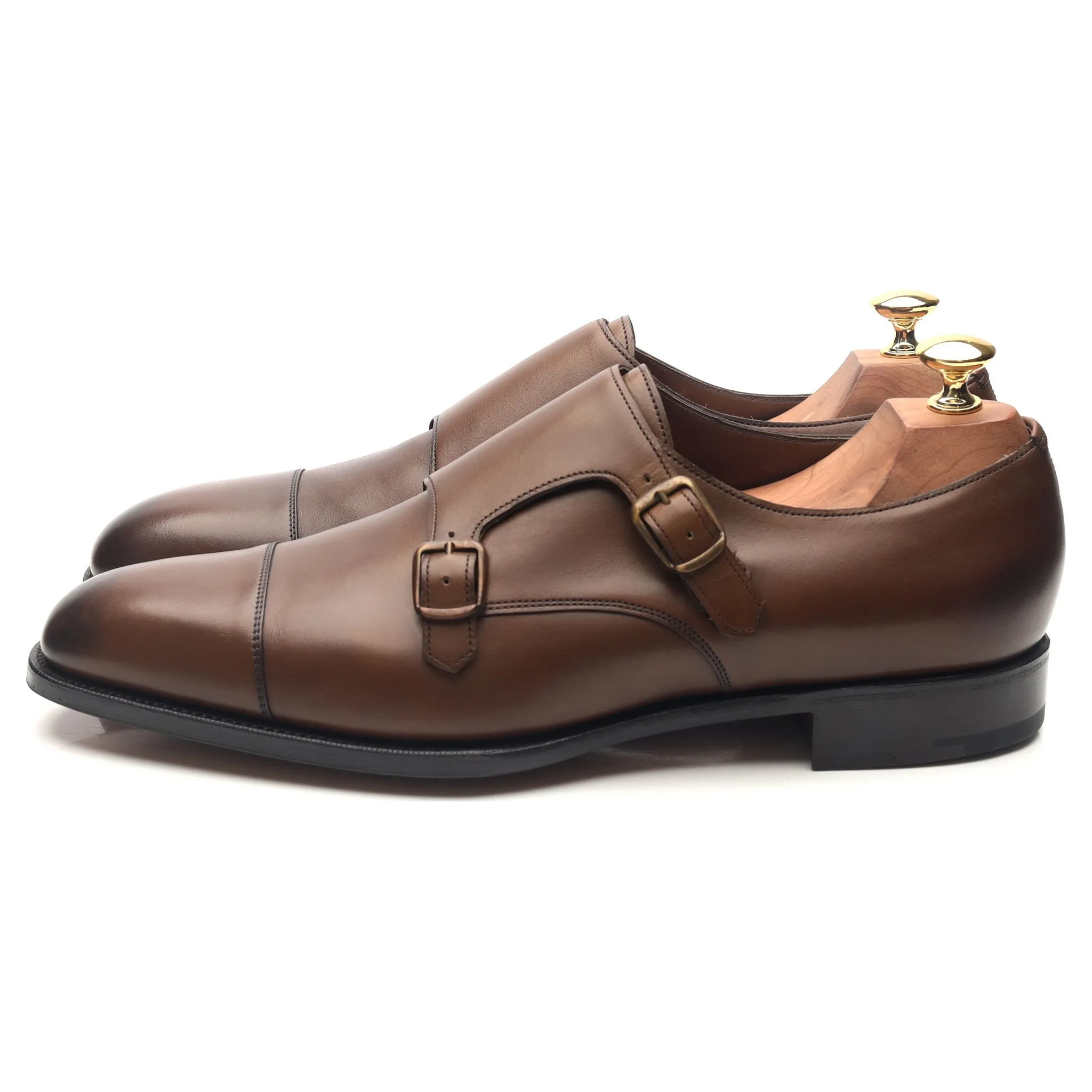 'Westminster' Dark Brown Leather Double Monk Strap UK 9.5 E