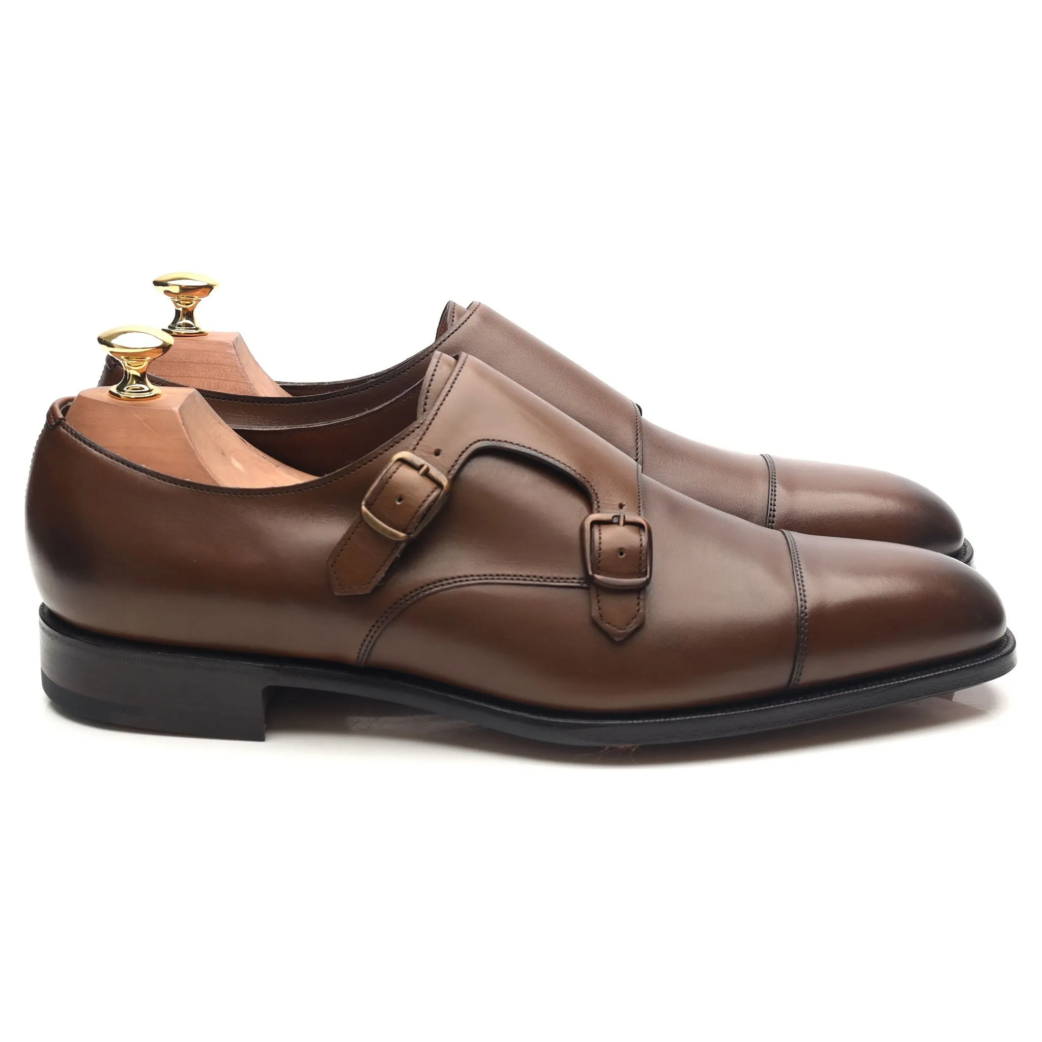 'Westminster' Dark Brown Leather Double Monk Strap UK 9.5 E