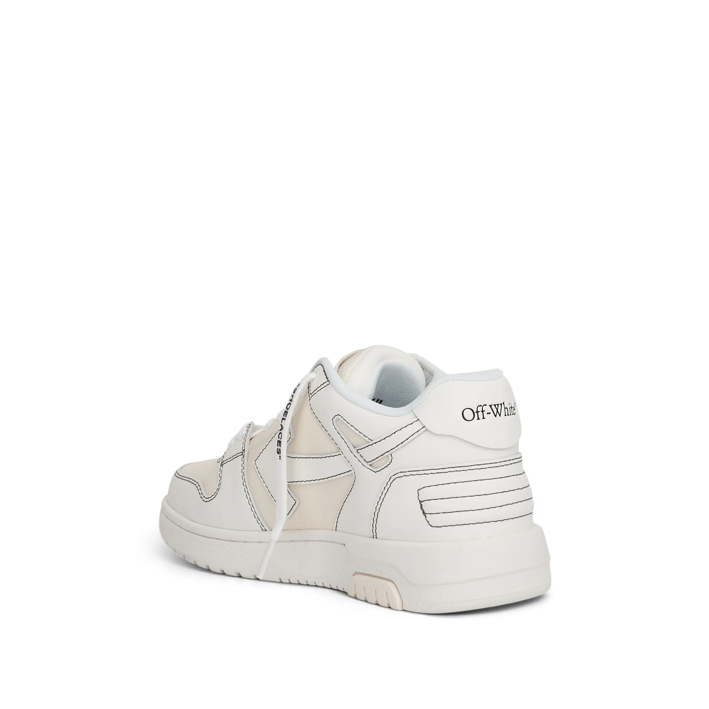 Women Out of Office Calf Leather Sneaker in Cream/White