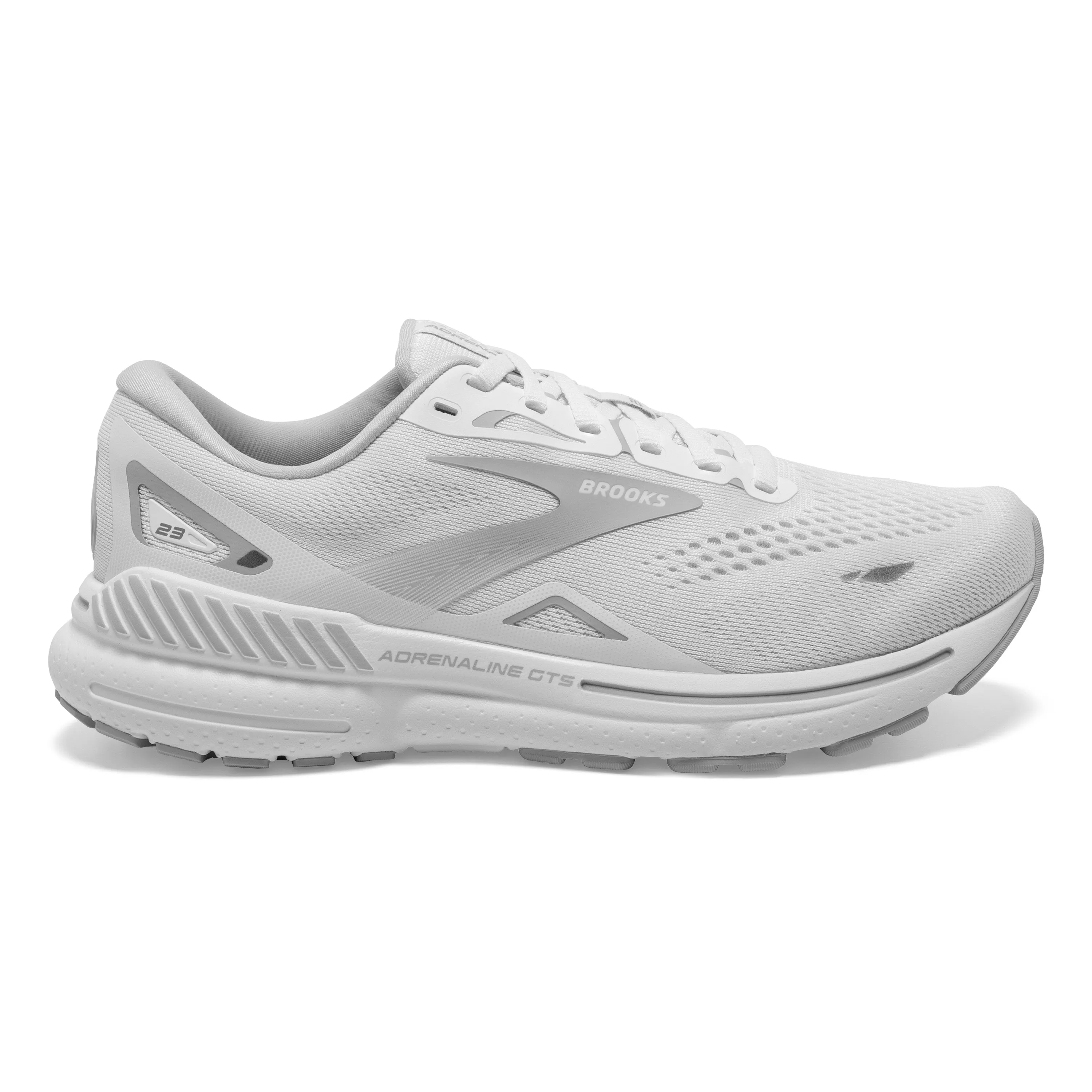 Women's Brooks Adrenaline GTS 23 1203811B104 Color: White/Oyster/Silver