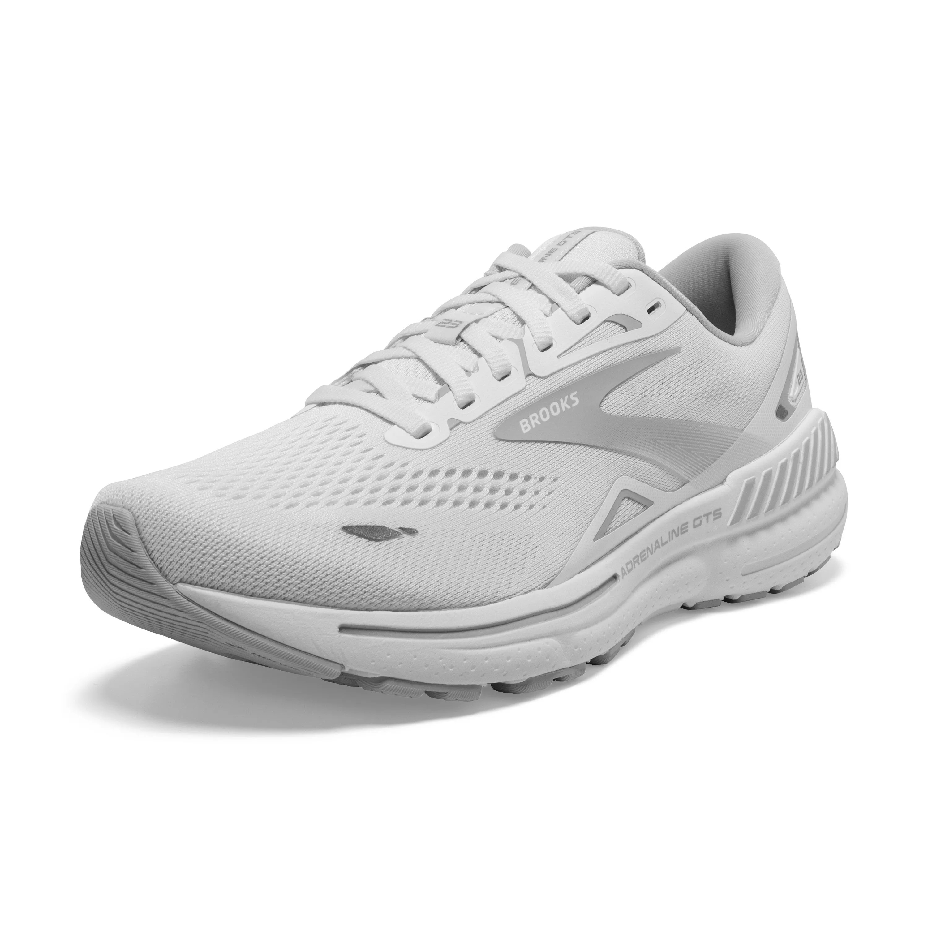 Women's Brooks Adrenaline GTS 23 1203811B104 Color: White/Oyster/Silver