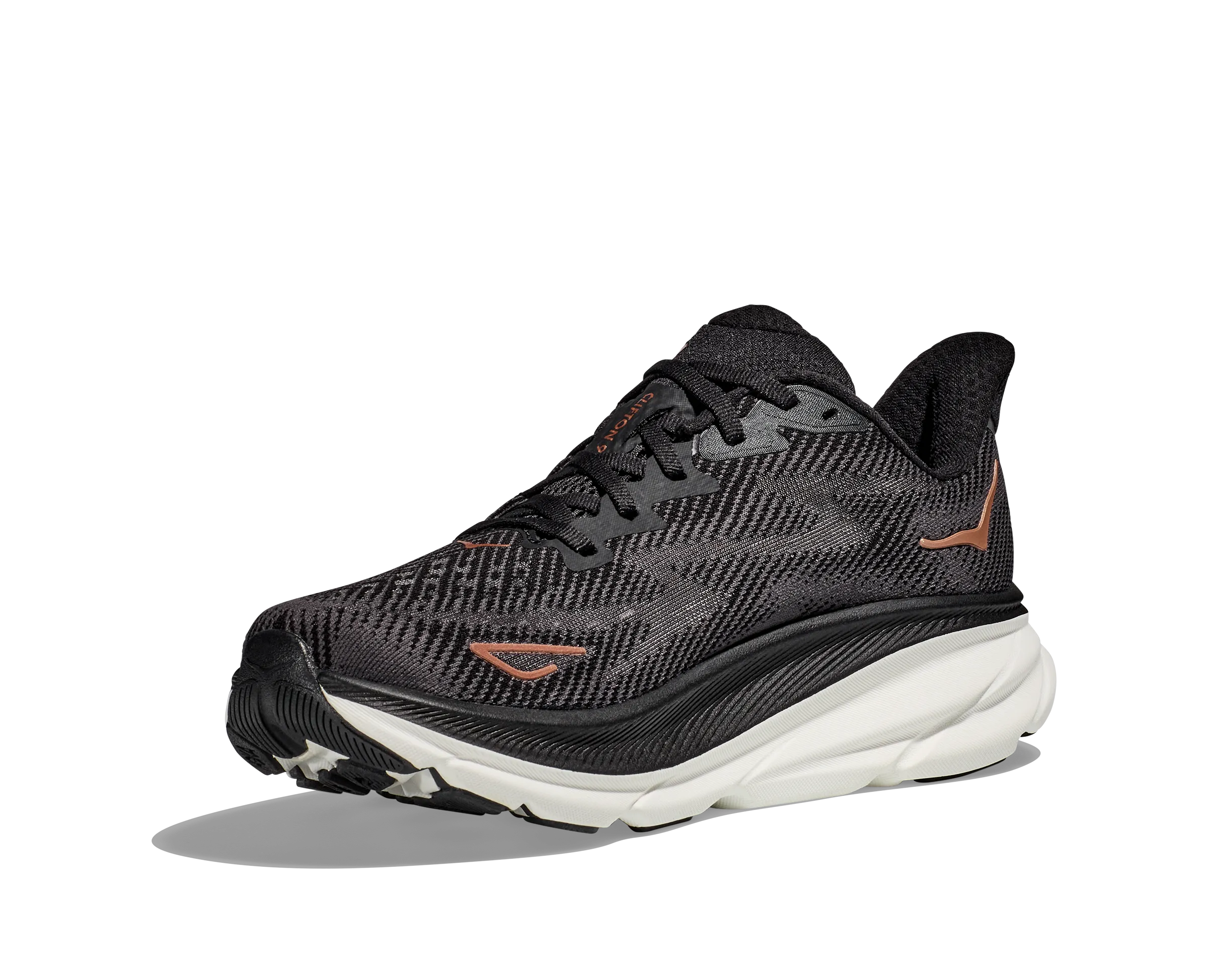 Women's Hoka Clifton 9 Color: Black/Copper